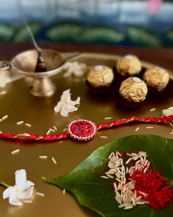 Rakhi Thali Roli and Chawal (Tilak and Rice): 